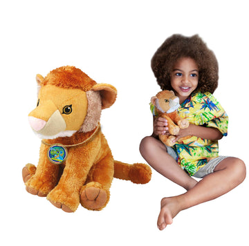 Ecobuddiez - Lion From Deluxebase. 8-Inch Sustainable Plush Animal From Recycled Materials, Eco-Friendly Soft Stuffed Toy, Child
