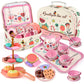 Tea Party Set for Little Girls, Flower Tea Set Toys for Girls Age 3 4 5 6 Year Old, Toddler Kids Kitchen Pretend Play Toys with