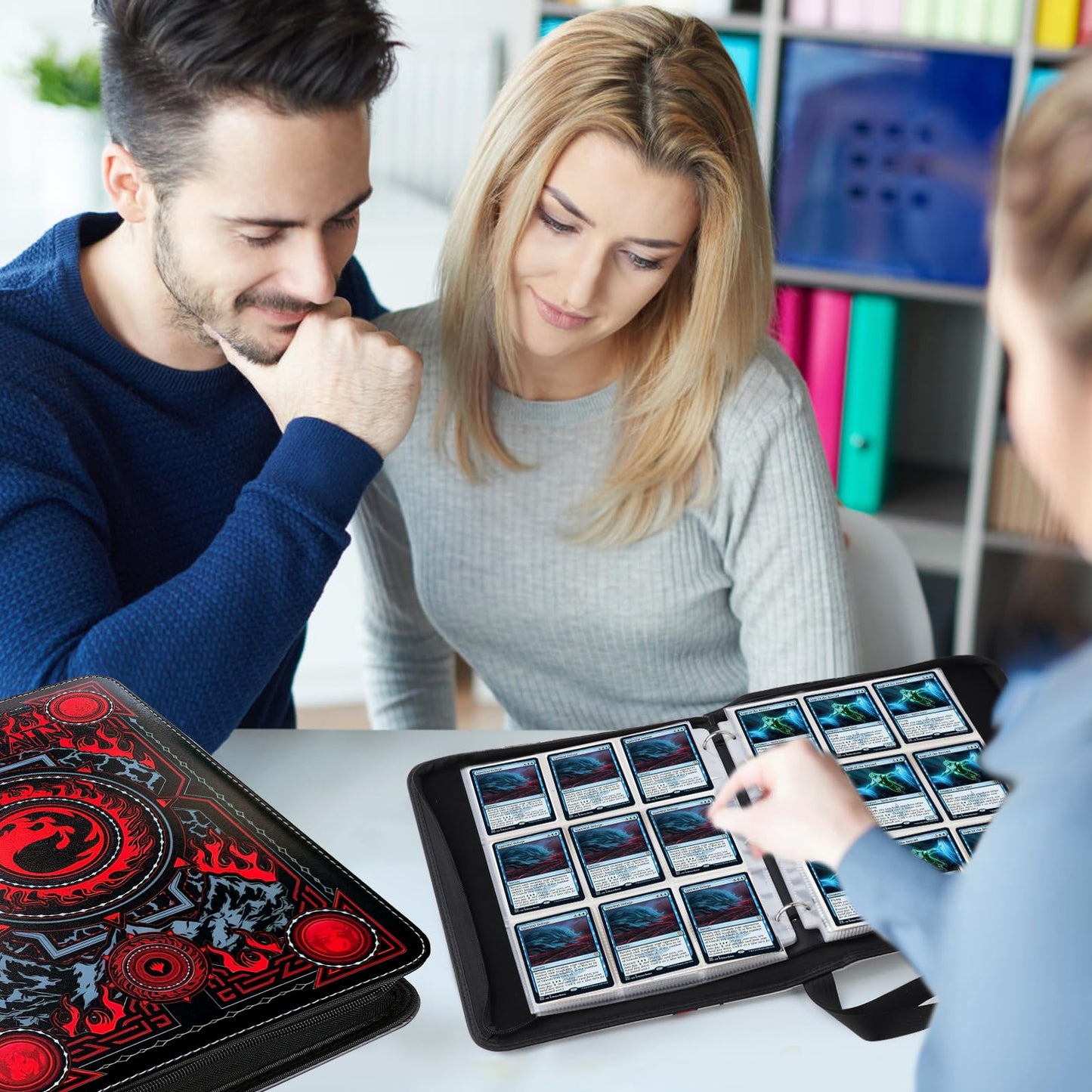 MTGPRO Trading Card Binder 9 Pocket Card Binder with Sleeves 720 Double Sided Pocket enhanced Collector Card Album Card Collection Folder for MTG TCG Yugioh Game Cards (Red)