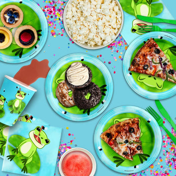 Frog Birthday Party Supplies Set Plates Napkins Cups Tableware Kit For 16