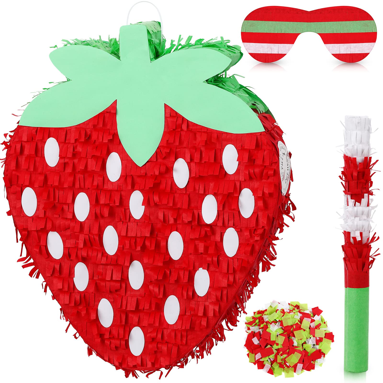 Small Pinata with Hanging Loop Jungle Safari Party Decorations Pinata for Birthday Party with Blindfold Bat Confetti for Animal 