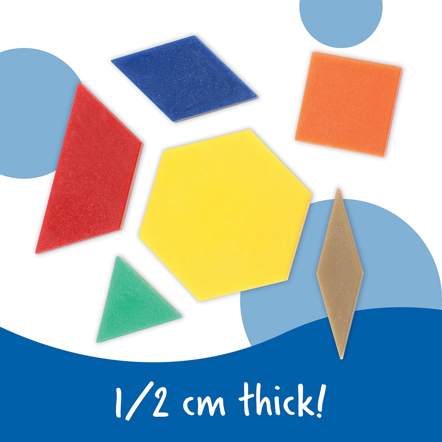 Learning Resources Plastic Pattern Blocks - Set Of 250, Ages 3+, Shape Games For Preschoolers, Homeschool Supplies, Shape Manipulatives For Kids,Back To School Supplies,Teacher Supplies