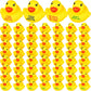 Lenwen 120 Pcs Rubber Duck Bath Toy Inspirational Gift Motivational Rubber Ducks Thank You Gifts Inspirational Party Favors Baby Shower Decorations Birthday Party Favors (1.3 Inch)