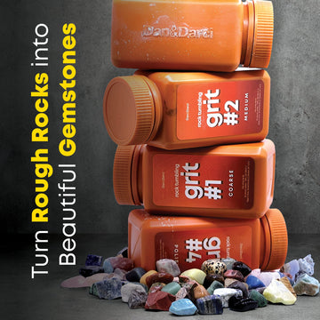 Dan&Darci Rock Tumbler Grit Refill Kit - 3.5 Pounds Grits Media + Poly Plastic Pellets - Rocks Polishing Refills For Any Brand Tumblers - Polish Tumbling Supplies Set - Stone Polisher