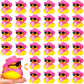 36 Set Cowboy Rubber Duck Mini Yellow Duckies Bath Party Toy Tiny Ducks Bathtub Toy With Cowboy Hat Paisley Bandanas Sunglasses For Summer Baby Shower Birthday Swimming Party (Bright Style)