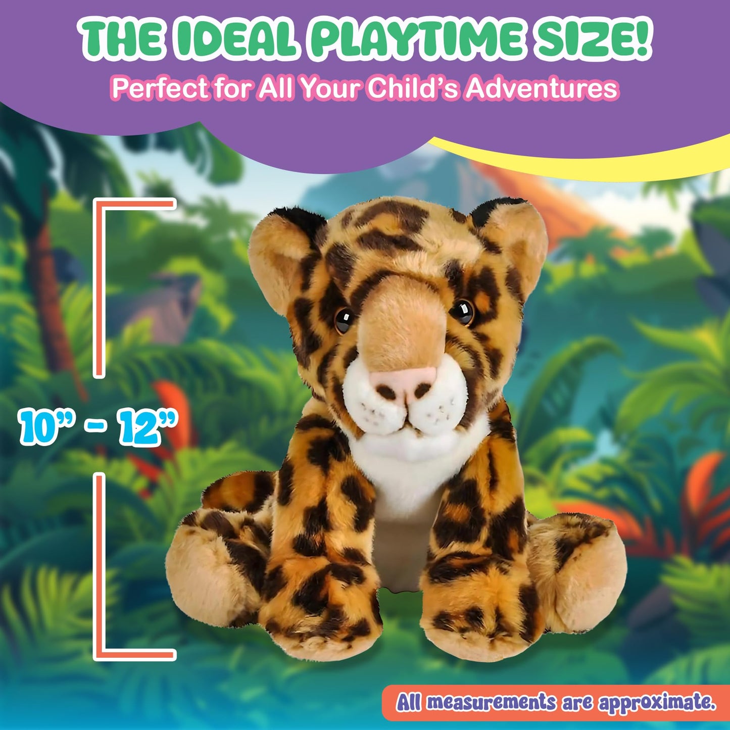 Forest & Twelfth 12'' Stuffed Leopard Plush, Heirloom Collection Stuffed Animal, Premium Materials, Best Gift For Kids Age 3+, N