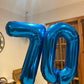 IWERP Navy Blue Number 70 Balloon - 40 inch Foil Mylar for 70th Birthday Decorations