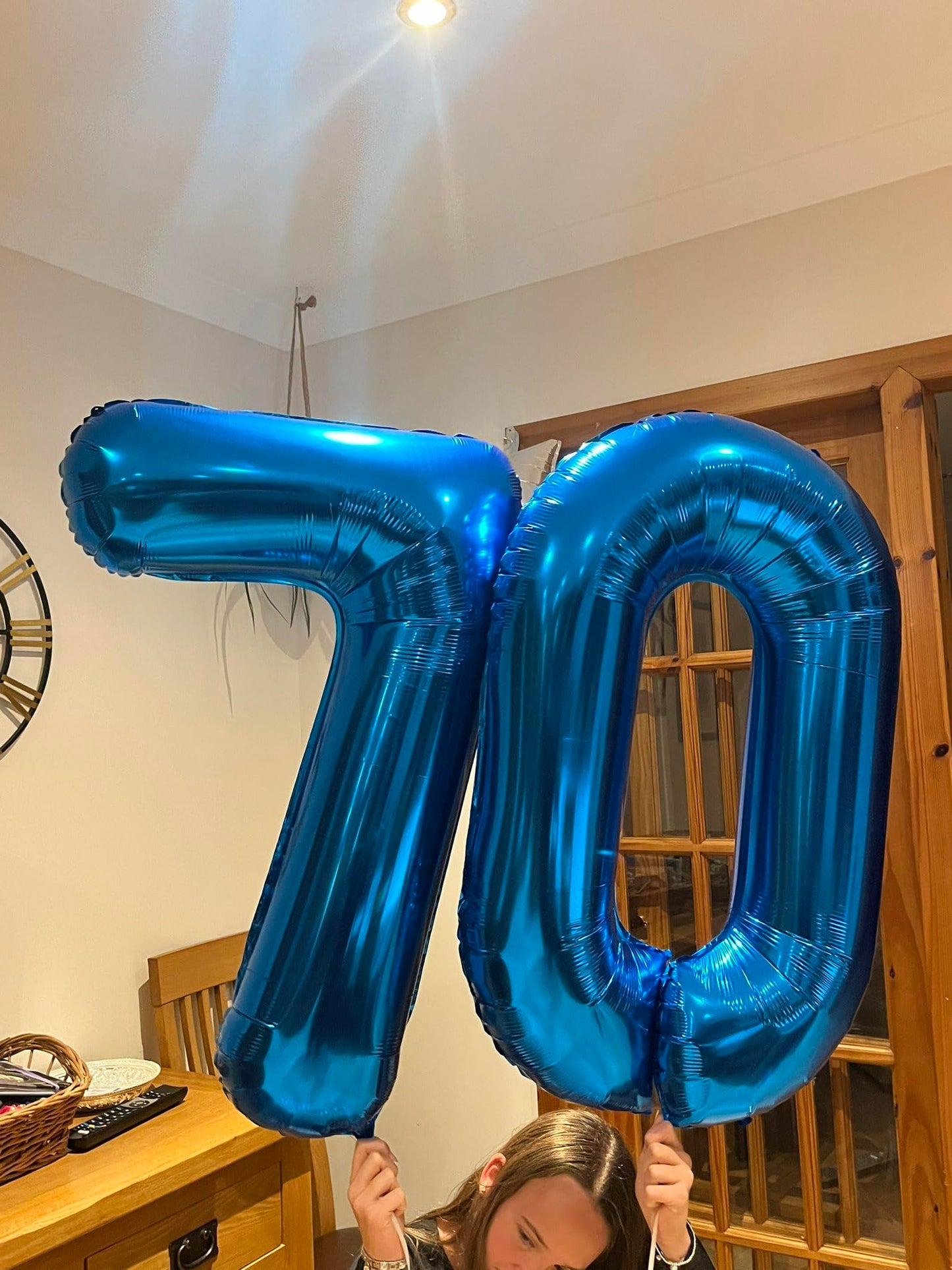 IWERP Navy Blue Number 70 Balloon - 40 inch Foil Mylar for 70th Birthday Decorations