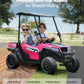 ELEMARA 24V Ride on Toy for Big Kid,Ride on Car 2 Seater w/Sun Shade,Dump Bed & Shovel,4.5MPH,4WD Electric Car for Kids,Battery