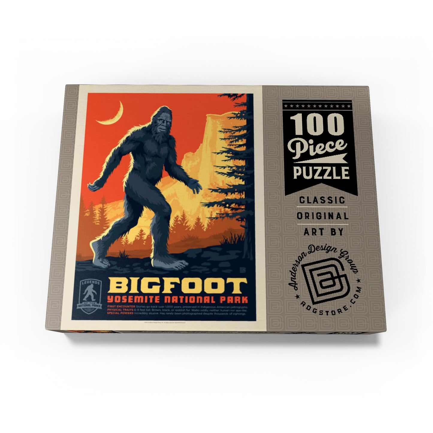 Mypuzzle Legends Of The National Parks: Yosemite'S Bigfoot, Vintage Poster - Premium 100 Piece Jigsaw Puzzle For Adults