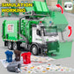 TAKGUD Garbage Truck Toy for Boys, 12" Friction Powered Green Truck with Lights, Sounds, 4 Trash Cans & Sorting Cards