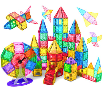 Jasonwell Magnetic Tiles Kids Magnetic Blocks Building Sets 3D Magnet Tile Building Blocks Magna Construction Educational Stem Toys Gifts For Toddlers Boys Girls 3 4 5 6 7 8 9 10 + Year Old