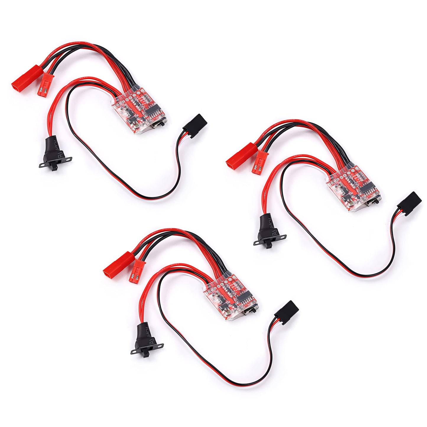 Teyleten Robot Mini 20A ESC Motor Speed RC ESC 2KHz Forward Reverse Brush Brake RC 2S for Controller Boat RC Car Tank (3PCS)