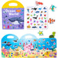 Mikneke Portable Jelly Sticker Quiet Book For Toddlers, Montessori Busy Book, Preschool Learning Activities Travel Toys (Ocean)