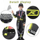 Treyrea Race Car Driver Costume Boys Racer Jumpsuit With Car Cap Kids Dress Up For Halloween (Black, M(For Height 50''-53''))