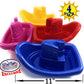 Matty'S Toy Stop Plastic Nesting/Stacking Tug Boats (11') Red, Blue, Pink & Yellow Gift Set Bundle, Perfect For Bath, Pool, Beach Etc. - 4 Pack