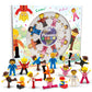 Picassotiles 15-Piece Magnetic Character Action Figures Add-On Set For Construction Building Block Tiles
