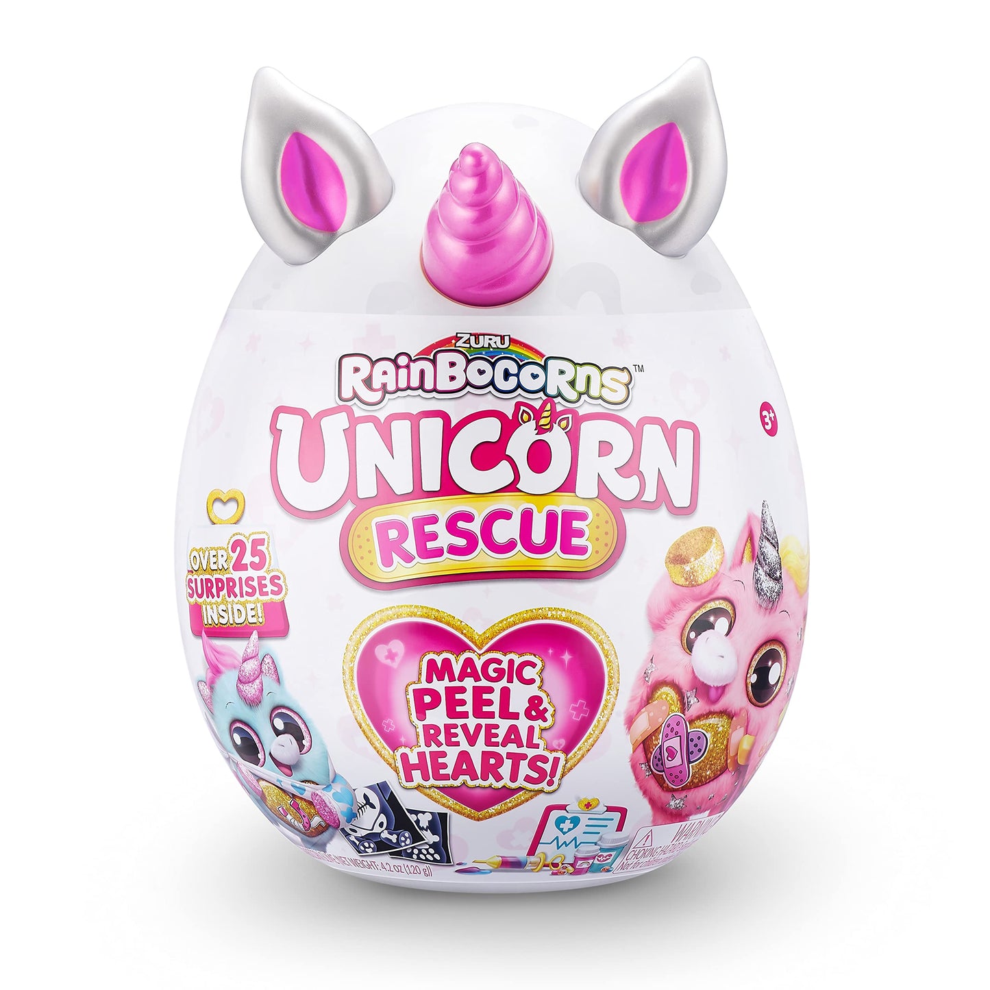Rainbocorns Unicorn Rescue Surprise (Pink) By Zuru, Easter Basket Stuffers, Collectible Plush Stuffed Animal, Egg Toys, Sticker