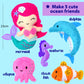 KRAFUN Mermaid Sea Animals Beginner Sewing Kit for Kids Art & Craft kit, Includes 5 Soft Plush Dolls, Instructions & Felt Materi