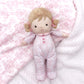 Little Me Plush 11 inch Baby Doll with Rattle, Brigitte (Floral Damask, Pink)