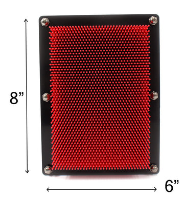 Powertrc 3D Pin Art Sculpture - Pin Impression Toy - Pin Impression Hand Mold - Great Toy For Kids (6' X 8' Red)