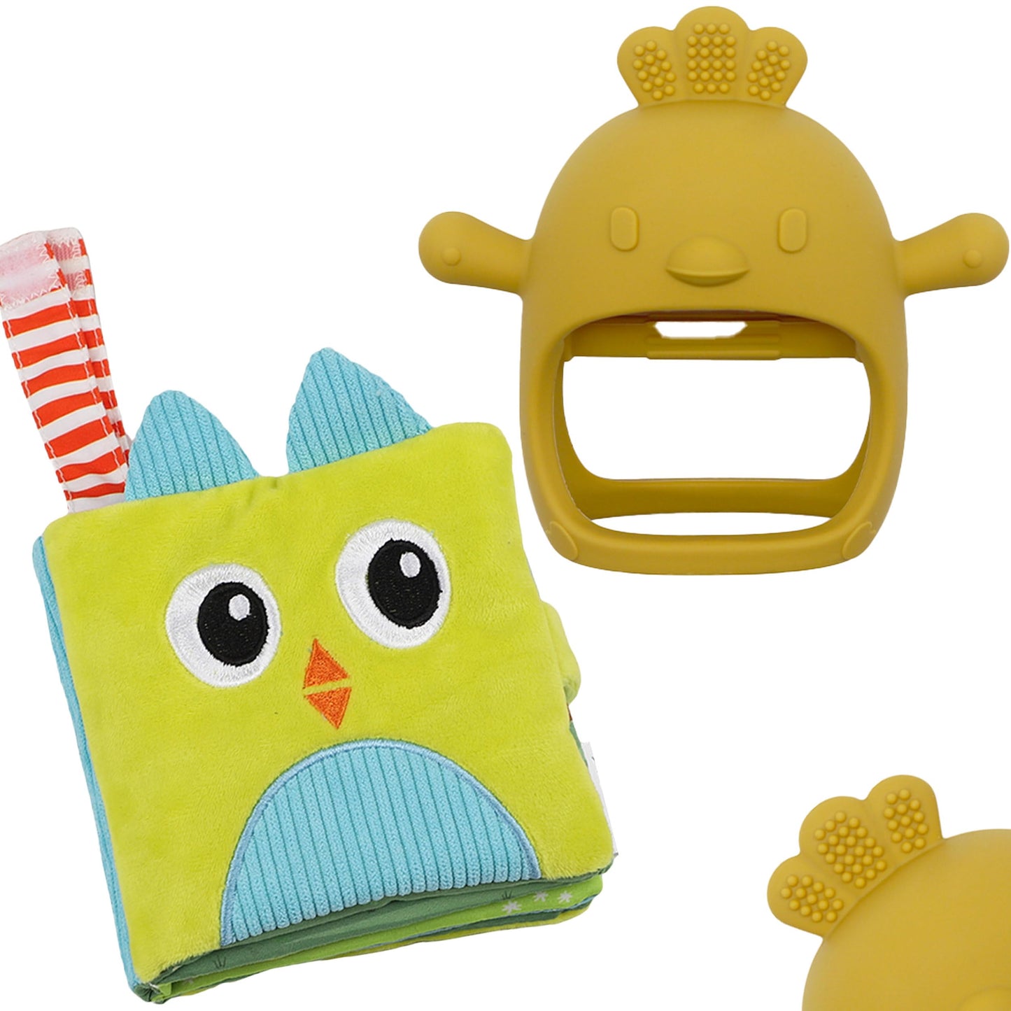 Soft Baby Books Gift Set - Cloth Crinkle Books for Infants 0-3-6-12 Months  Newborn Teething Toy  Tummy Time Toy  Baby Teethers  Shower Gift for Boys & Girls (2-pcs)