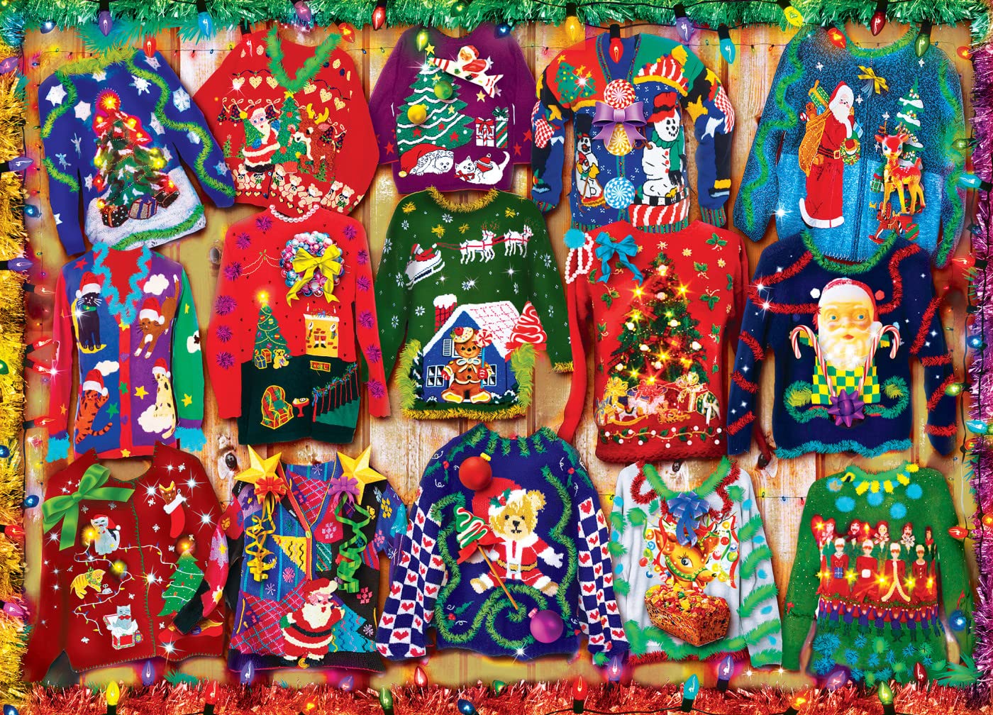 MasterPieces 1000 Piece Christmas Jigsaw Puzzle - Holiday Sweaters, 19.25"x26.75", Cardboard, Model 81722