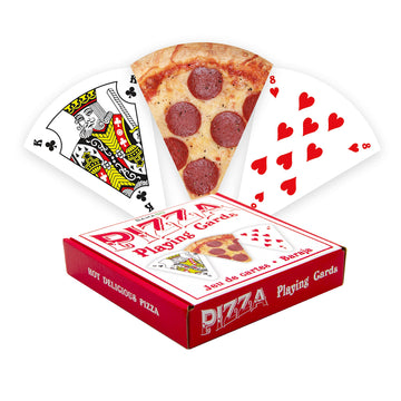 Gamago Pizza Playing Cards - Pizza Shaped Deck Of Cards To Play Your Favorite Card Games
