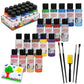 Playkidiz Washable Tempera Paints Set Of 18 For Children, Kids Non-Toxic Acrylic Paint, Kid Friendly, Kid Safe Paint Set, Includes Variety Of Brushes, Color, Craft, Create And Party.