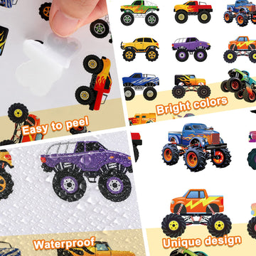 Gersoniel 500 Pcs Truck Stickers Transportation Car For Kids Boys Construction Toddler Teens Art Toys Crafts With Trucks (Truck)