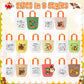 JAPBOR Fall Coloring Goodie Bags - 24PCS Autumn Colouring Gift Bag Bulk for Kids, Color Your Own Thanksgiving Painting DIY Craft