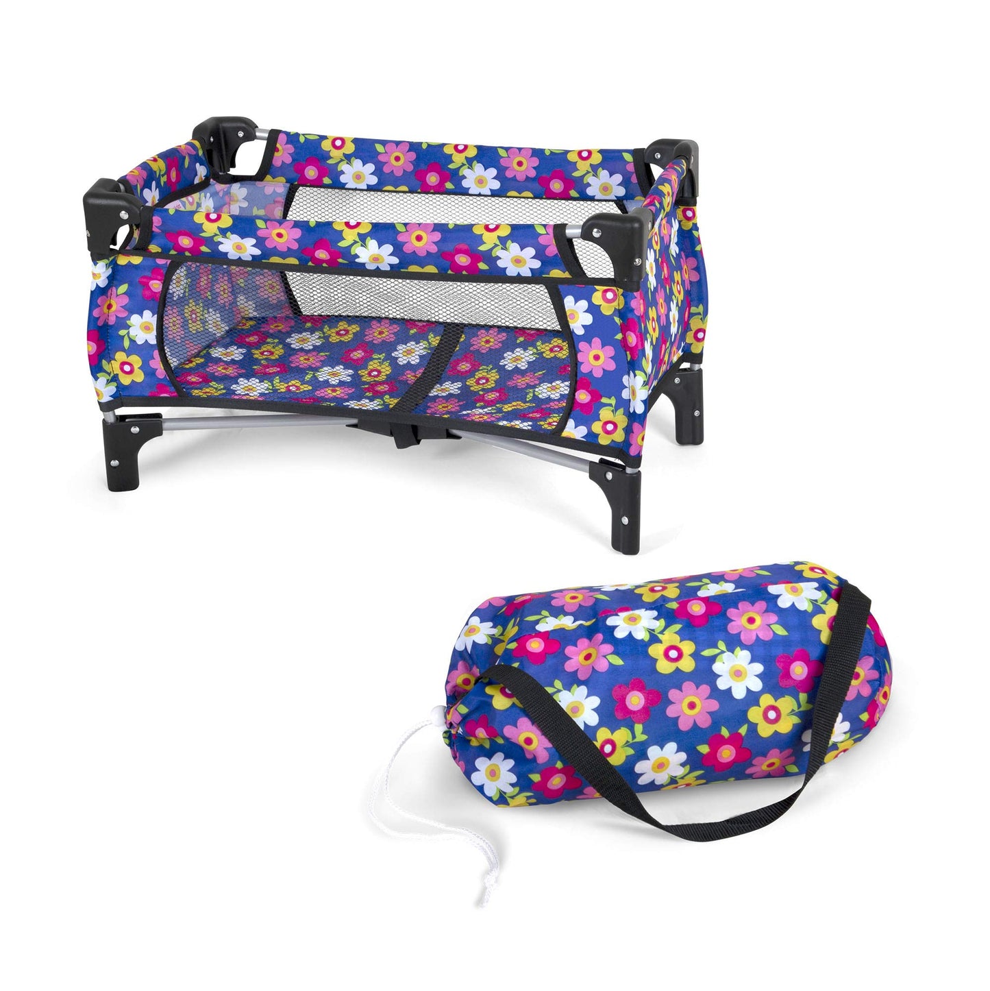 Baby Doll Crib Set, Doll Pack N Play Bassinet Blanket & Carry Bag For Baby Doll Playpen Fits Up To 20' In Doll | Allows For Easy Compact Folding For Storage Toy Crib Doll, Excellent Pretend Play Gift