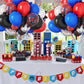 Red Blue Black Balloons, 60Pcs Red And Blue Party Balloons, 12Inch Metallic Silver Balloons Dark Red Blue Confetti Balloons For