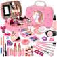 Flybay Kids Makeup Kit - Washable Makeup Set for Girls, Pink, Model Flybay-Makeup-02, Ideal for Ages 4-8, Great Gift for Birthdays & Christmas