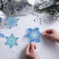 Beeveer 30 Sets Winter Snowflake Suncatchers Art Kits DIY Christmas Snowflake Suncatcher Crafts Paint Your Own Window Ornaments