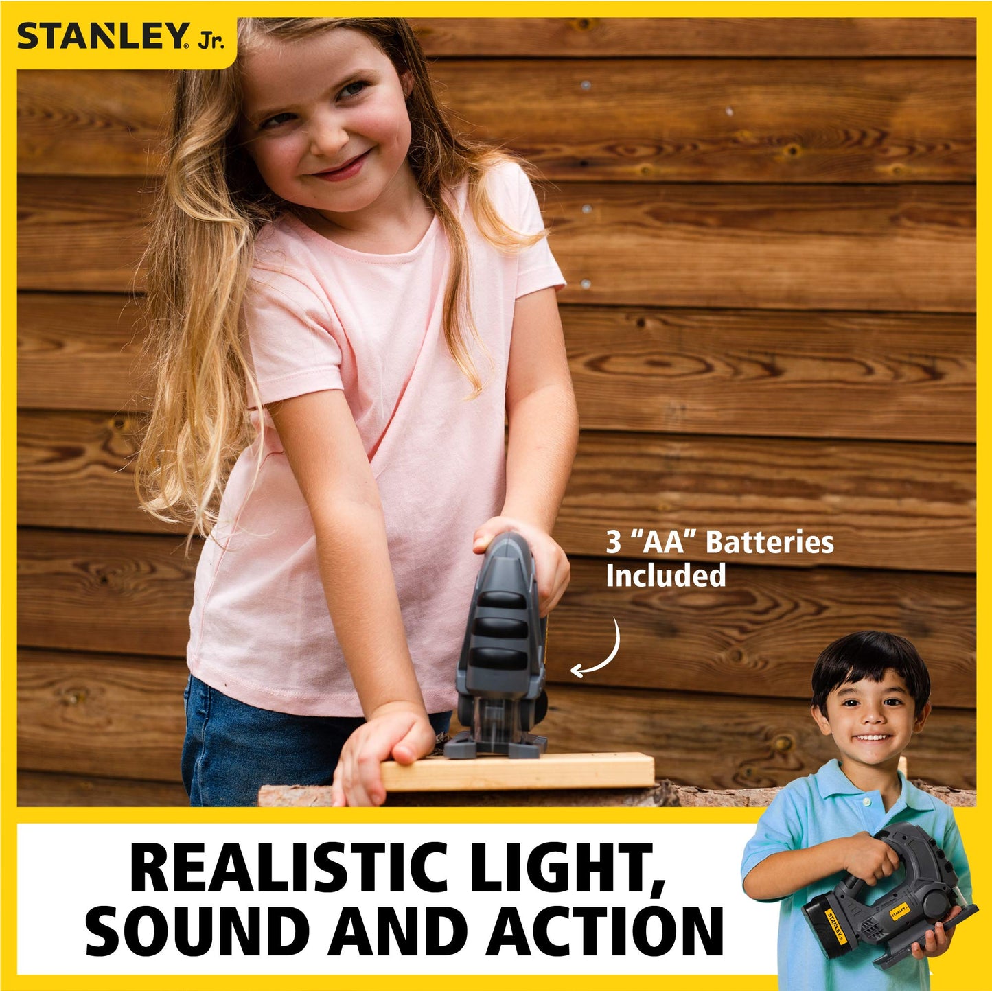 Stanley Jr Jigsaw Toy - Carpentry Role Play For Kids - Enhance Hand And Eye Coordination - Power Tool