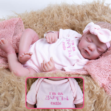 Ekokiz Reborn Baby Dolls Clothes Girl Pink Fashion Doll Clothes Baby Clothes 17-22 Inches Outfit Accessories Set For Lifelike Re