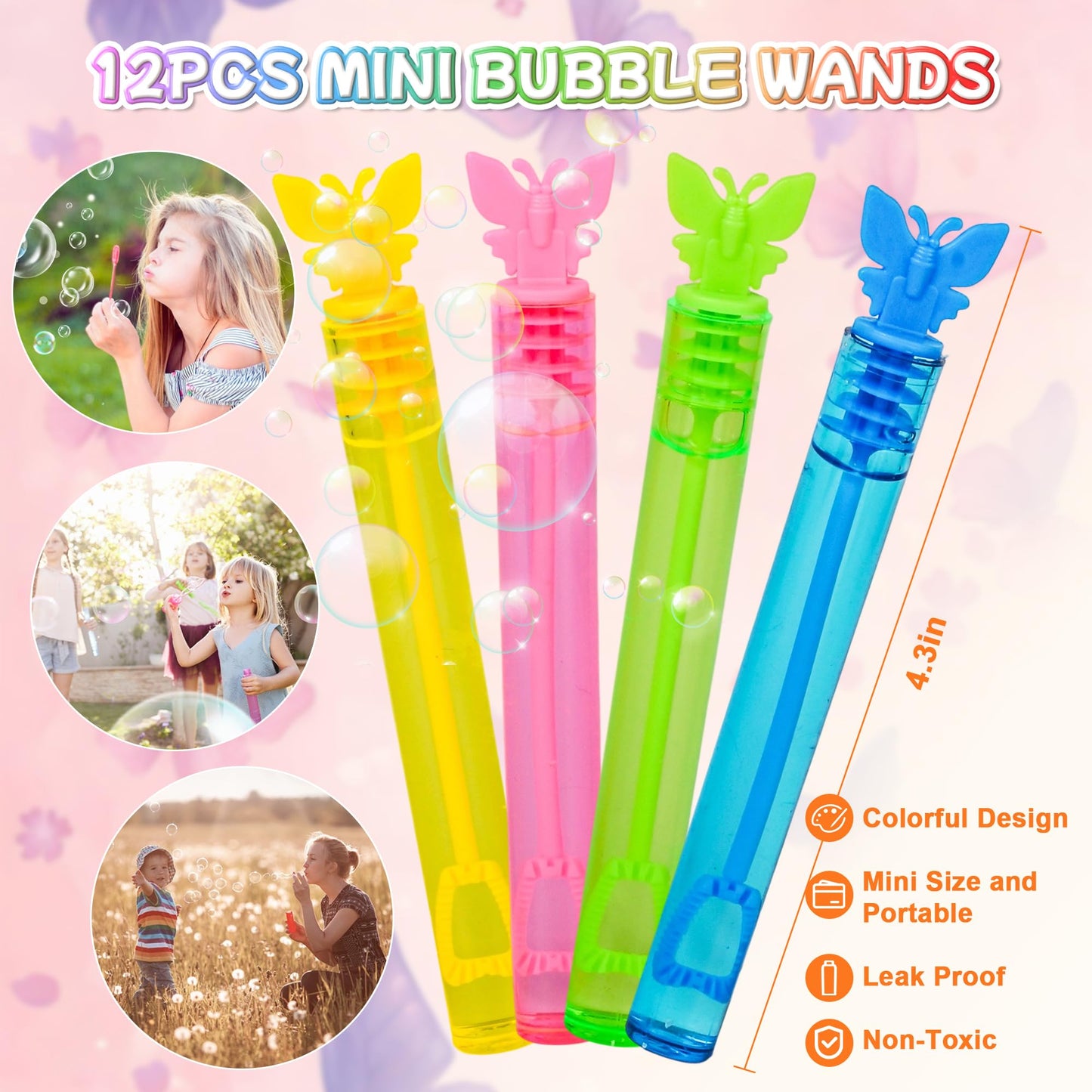 LiYiQ 122 Pcs Butterfly Party Favors included Straw Slap Bracelets Make Your Own Butterfly Stickers and Gifts Bags for Butterfly