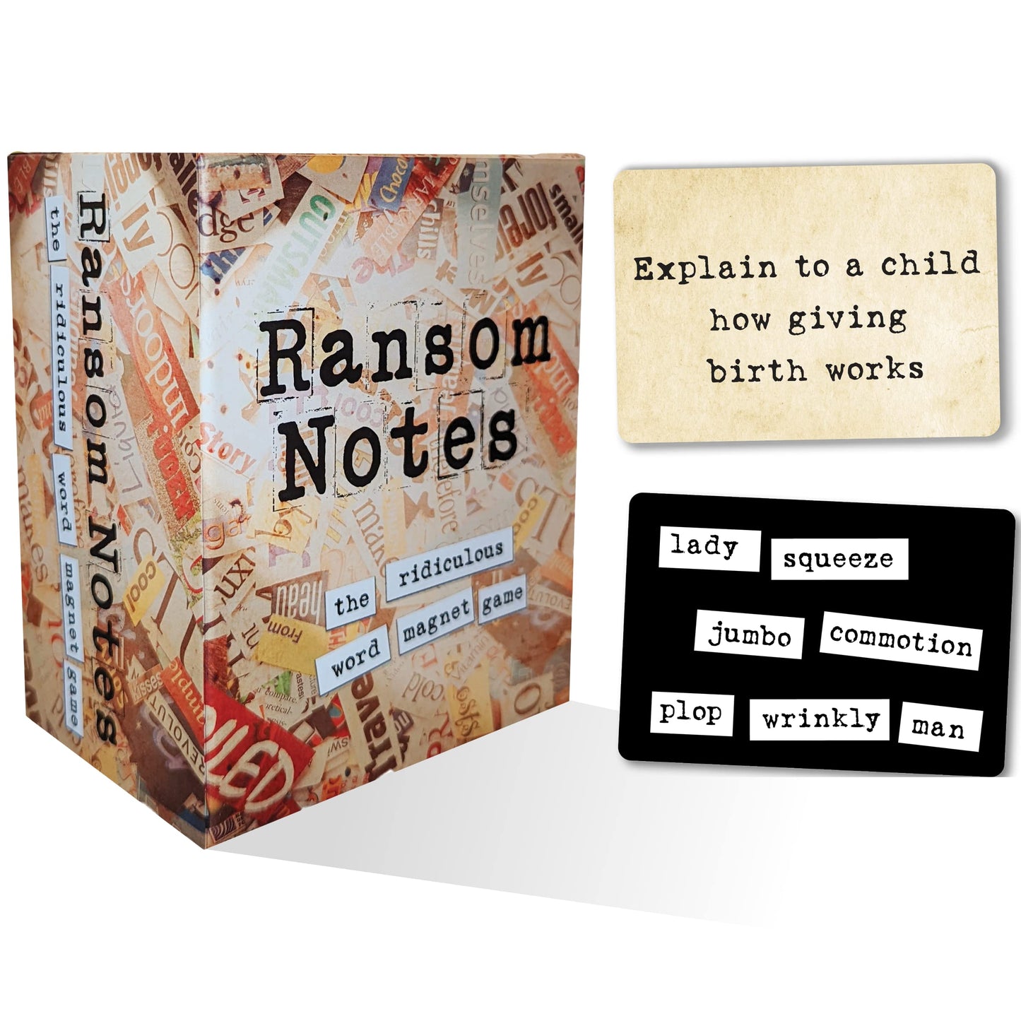 Ransom Notes - The Ridiculous Word Magnet Party Game & Expansion Pack One Bundle, 3+ Players