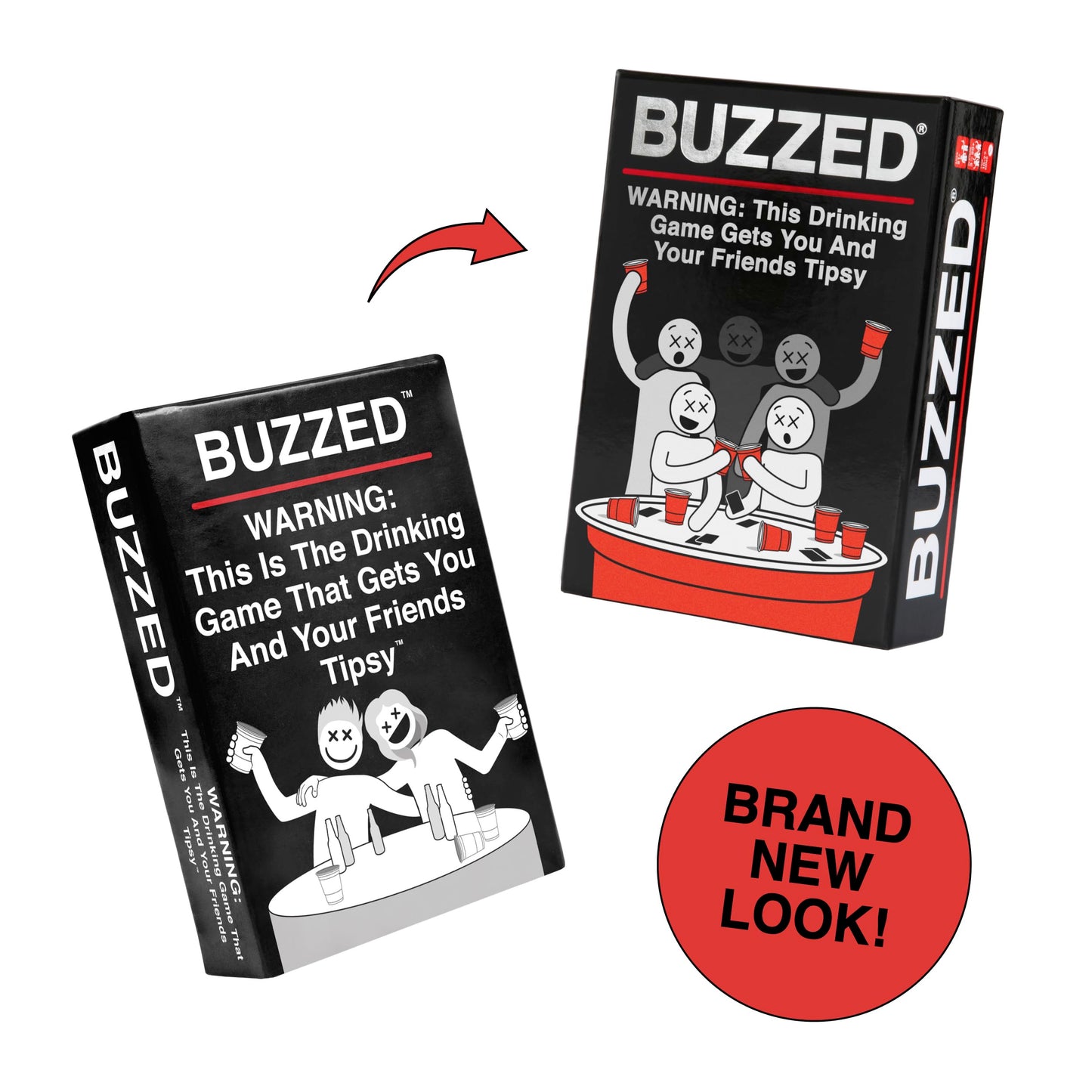 Buzzed: The Hilarious Party Game That Will Get You & Your Friends Tipsy  Refreshed Content  Now Includes 250 New Cards  Great for Friendsgiving Games  Thanksgiving Activities and Fall Gifts