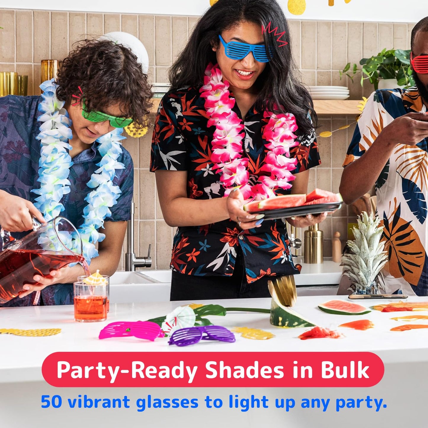 PREXTEX Mega Pack 50 Pairs of Kids Plastic Shutter Shades Glasses Shades Sunglasses Eyewear Party Favors and Party Props Assorte