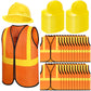 48 Pieces Kids Construction Worker Costume Includes 24 Pcs Construction Hats And 24 Pcs Construction Vests For Kids Birthday Par