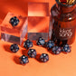 HDdais 10 Pack Glitter D20 Dice, Set of 10, 20 Sided Dice Black Mixed Blue D20 Polyhedral Dice for DND RPG MTG Tabletop Game