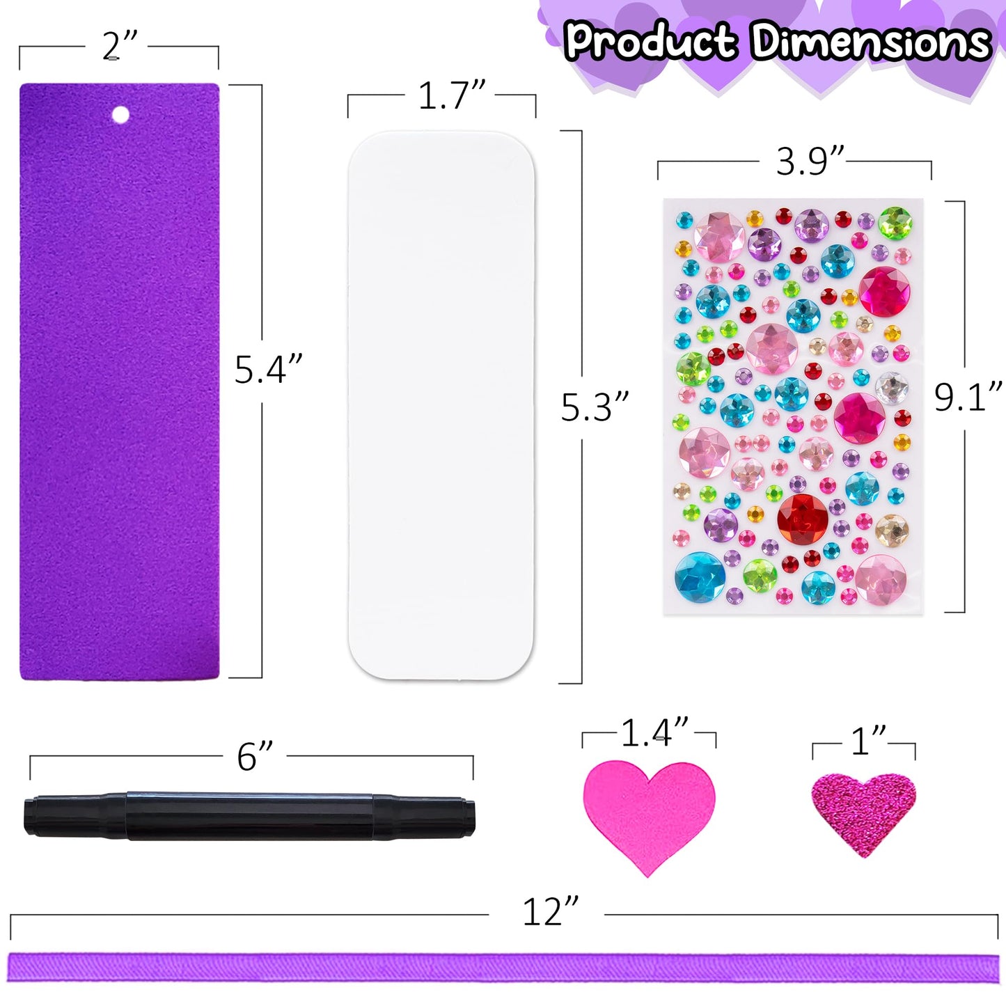 ArtCreativity 314 PCS Valentines Day Bookmark Craft Kit - Makes 24 Bookmarks - Valentine Crafts for Kids Classroom - Valentines