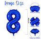Number 8 Balloon 40 Inch, Dark Blue Big Number Balloon, Giant Foil 8 Balloons Number, Helium 8Th Birthday Balloons For Kids Boys