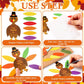 AmazingSpark 36 Sets 252 Pcs Thanksgiving Turkey Craft Kit Thanksgiving Crafts Turkey Paper Card Thankful Cards Decor with Glue