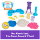 Kinetic Sand, Soft Serve Station with 14oz of Play Sand (Blue, Pink and White), 2 Ice Cream Cones and 2 Tools, Sensory Toys for
