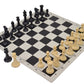 Wholesale Chess Quadruple Weighted Chess Pieces And Vinyl Board - Natural/Black Pieces - Black Board