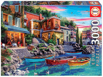 Educa - Sunset In Como - 3000 Piece Jigsaw Puzzle - Puzzle Glue Included - Completed Image Measures 47.25' X 33.5' - Ages 14+ (19052)