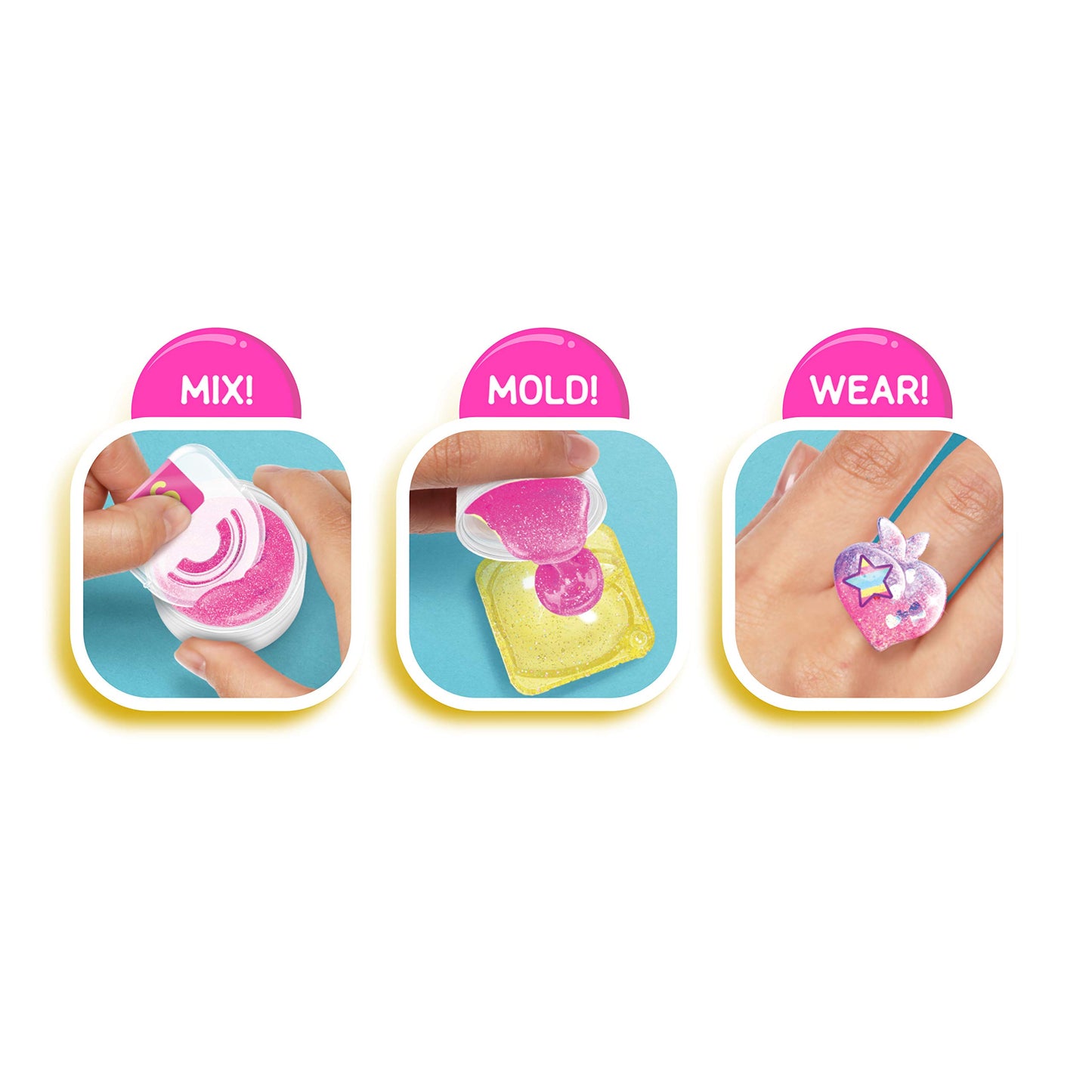 Jelli Rez Super Glitter Rainbow Pack - Quick & Easy DIY Resin Inspired Craft Activity Kit for Kids Ages 7 & Up